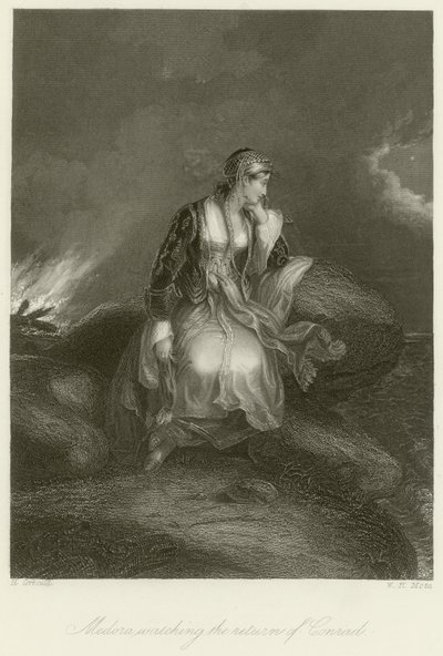 Medora katsomassa Conradin paluuta tekijältä Edward Henry Corbould