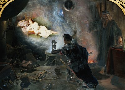 Earl of Surrey "Katso Fayre Geraldinea peilistä", 1853 tekijältä Edward Henry Corbould