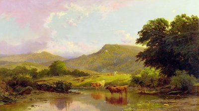 Kohtaus Conwy-joen varrella, Betws-y-Coed, Pohjois-Walesissa tekijältä Edward Henry Holder