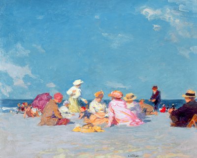 Iltapäivähupia, noin 1907-27 (öljy kankaalle) tekijältä Edward Henry Potthast
