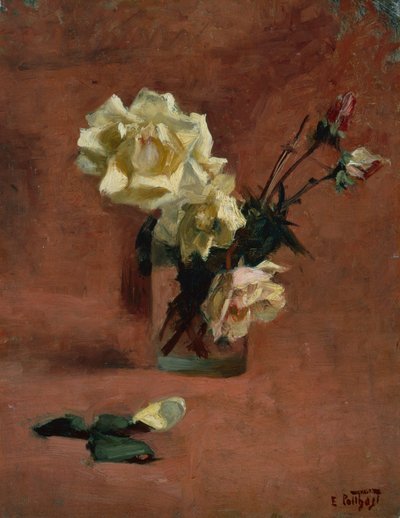 Asetelma ruusujen kanssa lasissa (öljy kankaalle) tekijältä Edward Henry Potthast