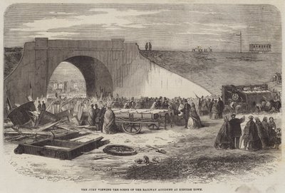 Tuomaristo katselee Kentish Townin rautatieonnettomuuskohtausta tekijältä Edward Hull