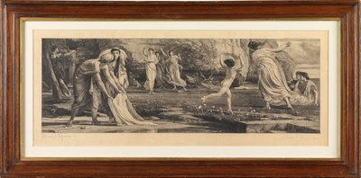 Nausicaa ja hänen palvelijansa (kaiverrus) tekijältä Edward John Poynter
