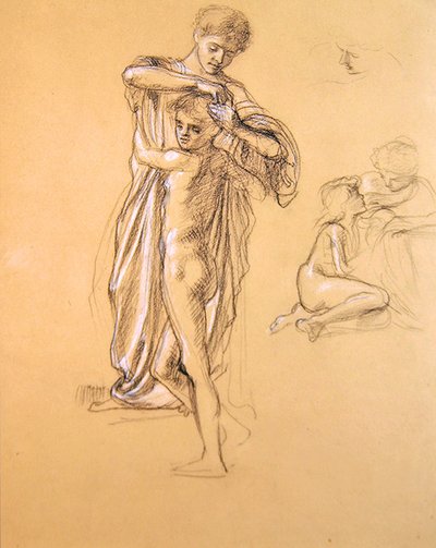 Study for Idle Fears (I), 1893 (liitu paperille) tekijältä Edward John Poynter