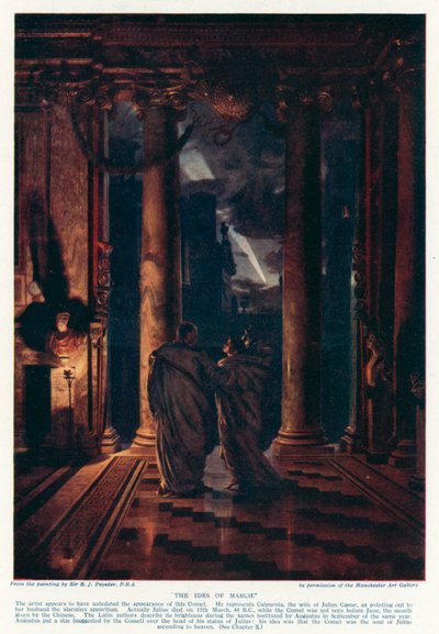 Maaliskuun ideat, 44 eKr. (värilitho) tekijältä Edward John Poynter