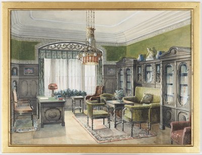 Kirjaston sisätilat tekijältä Edward Lamson Henry