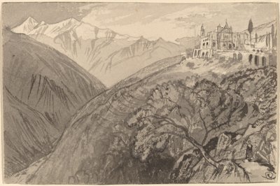 Kaupunki kukkulan laella Lampedusan pyhäkössä, 18841885. tekijältä Edward Lear