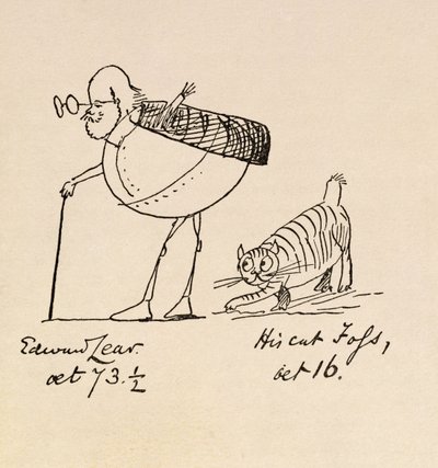 Edward Lear 73 ja puoli vuotta ja hänen Cat Foss, 16 tekijältä Edward Lear
