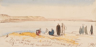 Gebel Shk. es Said, Mellawin lähellä; klo 17.00, 6. tammikuuta 1867 (90) tekijältä Edward Lear