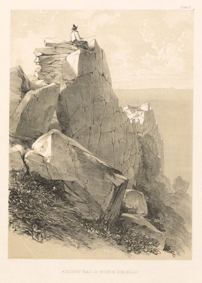 Kuvitettu retki Italiassa (osa II): Ancient Walls, Monte Circello tekijältä Edward Lear