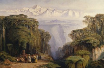 Kanchenjunga Darjeelingistä, Intiasta, 1879. tekijältä Edward Lear