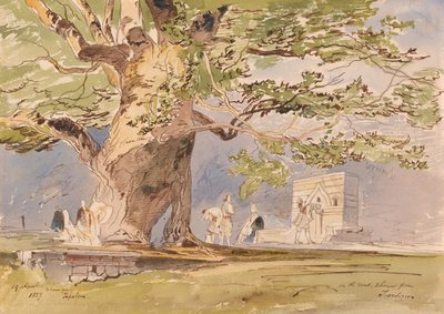 Matkalla, kaksi tuntia Tepelenestä, 19. huhtikuuta 1857. tekijältä Edward Lear