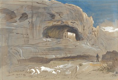 Mosta Rocky Valley, Malta, 13.30 (3. huhtikuuta 1866). tekijältä Edward Lear