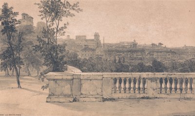 Rooma Monte Pinciolta nähtynä tekijältä Edward Lear