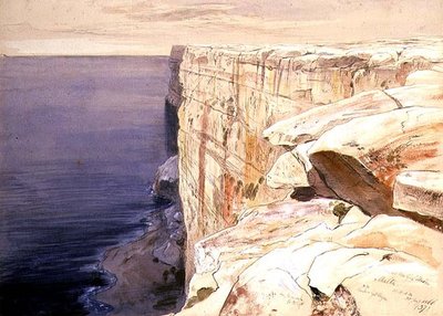 Rocks lähellä Garf Hasania, Malta tekijältä Edward Lear