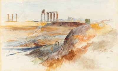 Olympisen Zeuksen temppeli, Ateena tekijältä Edward Lear