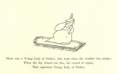 Siellä oli nuori turkkilainen nainen, joka itki, kun sää oli hämärä tekijältä Edward Lear