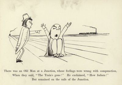 Risteyksessä oli eräs vanha mies, jonka tunteet olivat väärässä, kun hänellä oli myötähäpeää. tekijältä Edward Lear