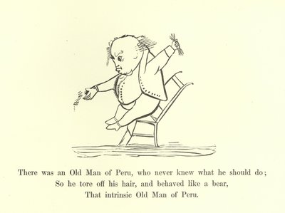 Olipa kerran Perun vanhus, joka ei tiennyt, mitä hänen pitäisi tehdä... tekijältä Edward Lear