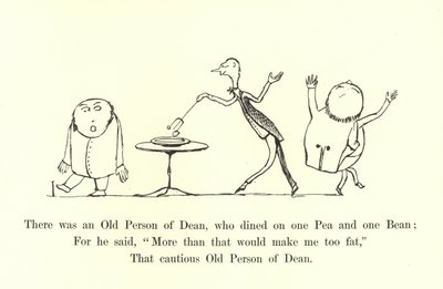 Siellä oli Deanin vanha henkilö, joka söi yhden herneen ja yhden papun tekijältä Edward Lear