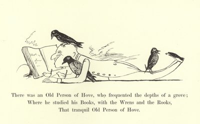 Siellä oli Hoven vanha henkilö, joka vieraili lehdon syvyyksissä tekijältä Edward Lear