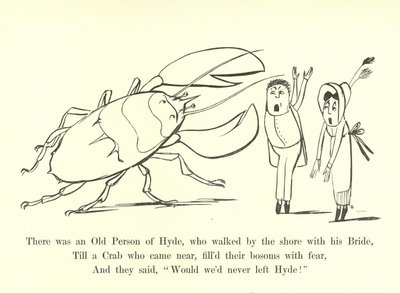 Hyden vanha henkilö käveli rannalla morsiamensa kanssa tekijältä Edward Lear