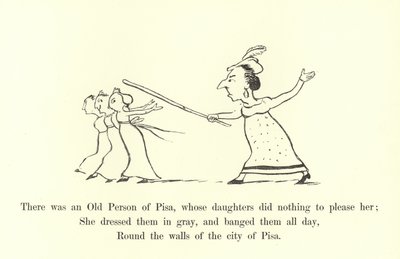 Oli eräs Pisan vanhus, jonka tyttäret eivät tehneet mitään miellyttääkseen häntä... tekijältä Edward Lear