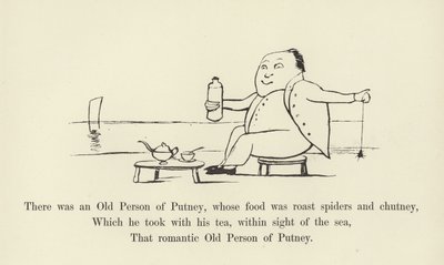 Putneyssa oli vanha henkilö, jonka ruokana oli paahdettuja hämähäkkejä ja chutneya tekijältä Edward Lear