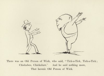Wickissä oli vanha henkilö, joka sanoi: "Tick-a-Tick", "Tick-a-Tick"; Chickabee, Chickabaw tekijältä Edward Lear