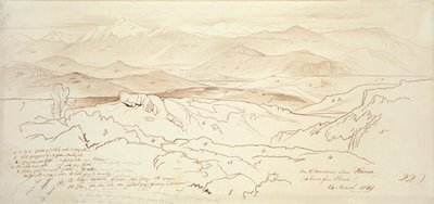 Näkymä Phonian yläpuolella olevilta vuorilta, 1849 tekijältä Edward Lear