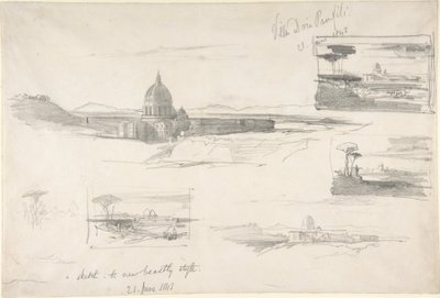 Näkymä Pyhän Pietarin katedraalista, Rooma tekijältä Edward Lear