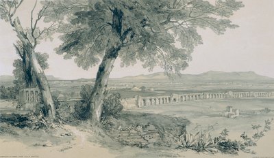 Näkymät Roomassa ja sen ympäristössä: Campagna ja Rooman muurit Albanille tekijältä Edward Lear