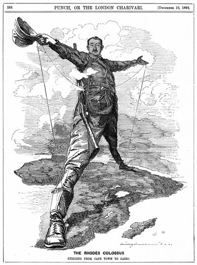Cecil John Rhodes, "Punch" -lehdestä. tekijältä Edward Linley (after) Sambourne