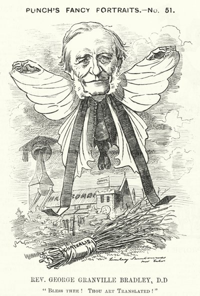 Punch-sarjakuva: George Granville Bradley, englantilainen jumalallinen, tutkija ja Westminsterin dekaani (kaiverrus) tekijältä Edward Linley (after) Sambourne