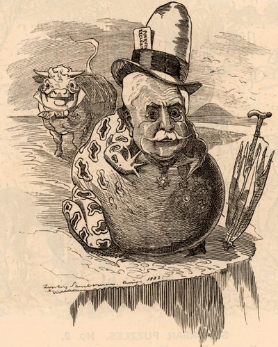 Sarjakuva Ferdinand de Lessepsistä tekijältä Edward Linley Sambourne