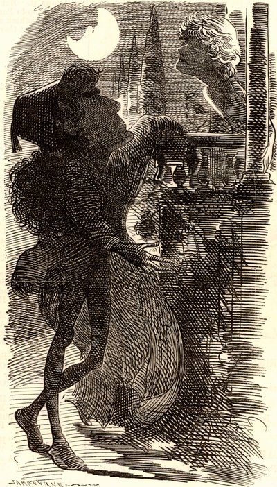 Henry Irving "Romeo ja Julia" -elokuvan parvekekohtauksessa tekijältä Edward Linley Sambourne