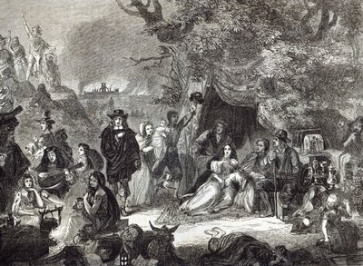 Highgate Fields Lontoon suuren tulipalon aikana vuonna 1666 tekijältä Edward Matthew Ward