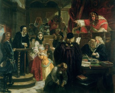 Tuomari Jeffries (1648-89) Hurling Pahoinpitely Richard Baxterissa (1615-91) hänen oikeudenkäynnissään tekijältä Edward Matthew Ward