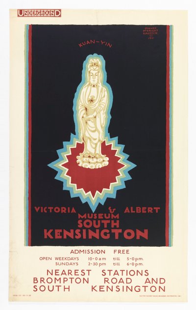 Juliste, Victoria and Albert Museum, Lontoon metro, 1921 tekijältä Edward McKnight Kauffer