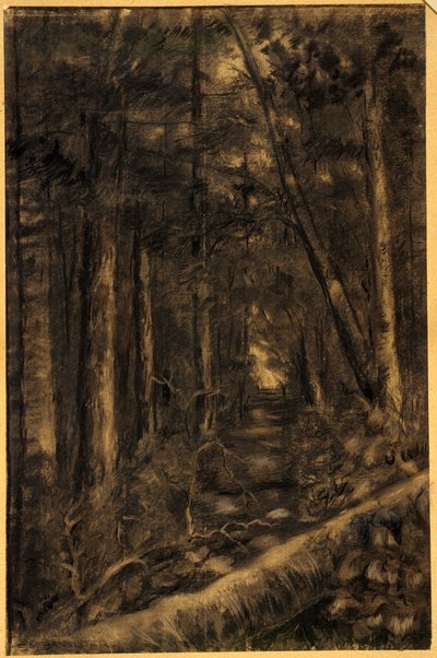 Maisema ja polku metsän läpi tekijältä Edward Mitchell Bannister