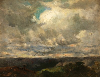 Nimetön maisema, pilvinen taivas. tekijältä Edward Mitchell Bannister