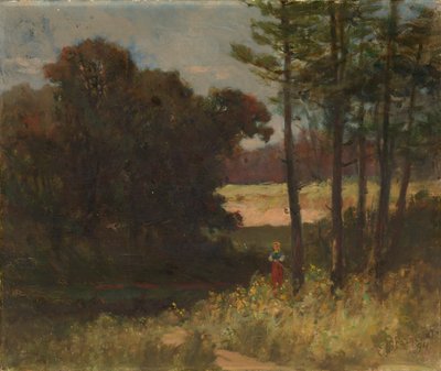 Nimetön maisema puita ja nainen, 1894. tekijältä Edward Mitchell Bannister
