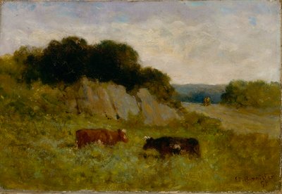 Nimetön maisema kahdella lehmällä, 1898. tekijältä Edward Mitchell Bannister