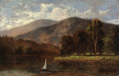 Nimetön purjevene joessa, 1876. tekijältä Edward Mitchell Bannister