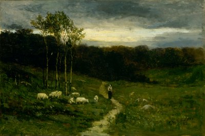 Nainen kävelee polulla, 1882. tekijältä Edward Mitchell Bannister