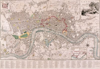 Lontoon kartta, 1797 tekijältä Edward Mogg