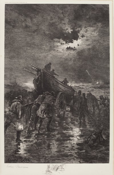 Untitled (Doryn laukaisu / Pelastukseen / haaksirikko) tekijältä Edward Moran