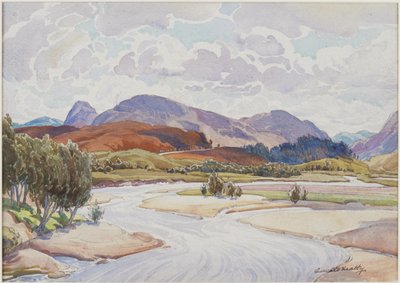 On the Spey, n. 1935 (akvarelli) tekijältä Edward Mossforth Neatby