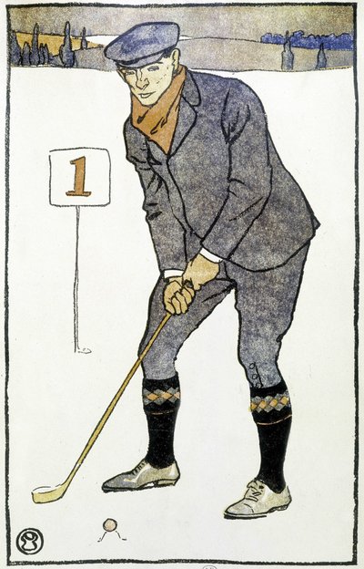 Kalenteri: Edward Penfieldin "" Golf Calendar" -kalenteri tekijältä Edward Penfield