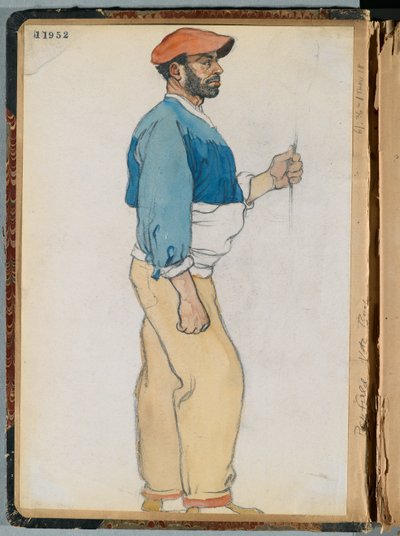 Luonnos espanjalaisesta miehestä, 1906 (wc ja grafiitti paperille) tekijältä Edward Penfield